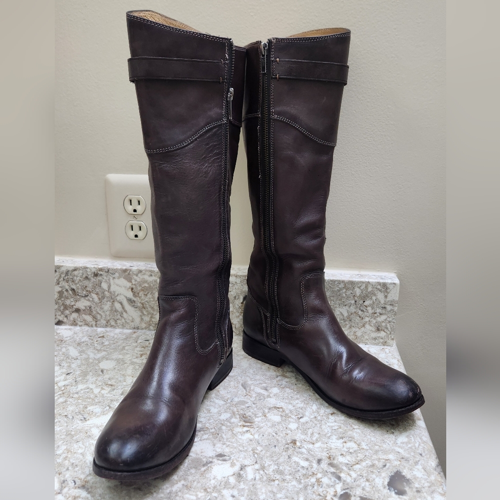 Tall Frye Molly Button Boots - Smoke / 8